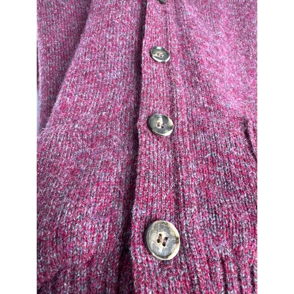 Vintage Jantzen Made USA Burgundy Wool Blend Button Up grandpa Cardigan large - Picture 11 of 16